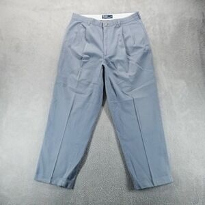 VTG Polo Ralph Lauren Pants Mens 36x30 Blue Pleated Trousers Office